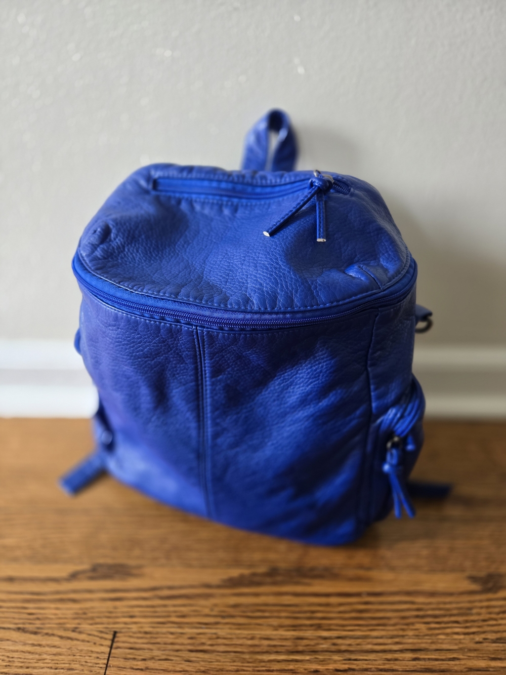 Blue Leather Women's Backpack